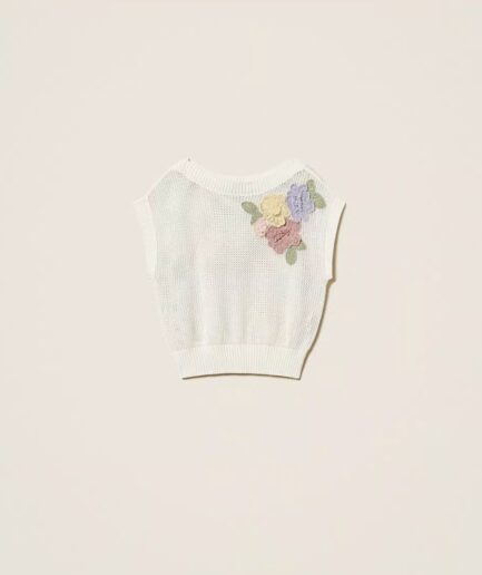 TOP IN MAGLIA CON FIORI