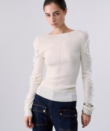 MAGLIA IN LANA CON ROUCHES