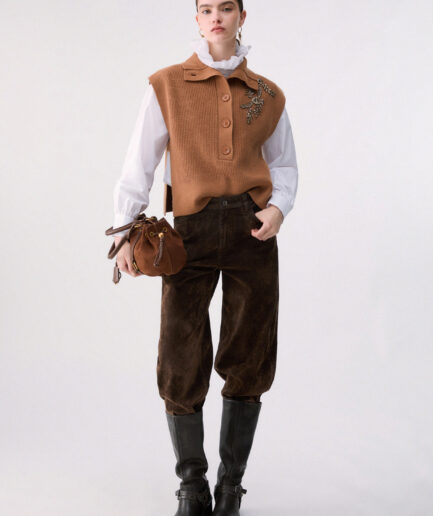 GILET IN LANA CON RICAMI GIOIELLO
