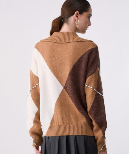 POLO ARGYLE CON RICAMI GIOIELLO
