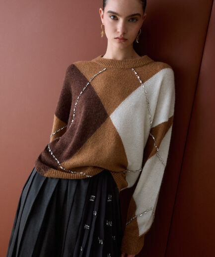 MAGLIA ARGYLE CON RICAMI GIOIELLO