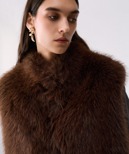 GILET IN PELLICCIA SINTETICA CON CINTURA