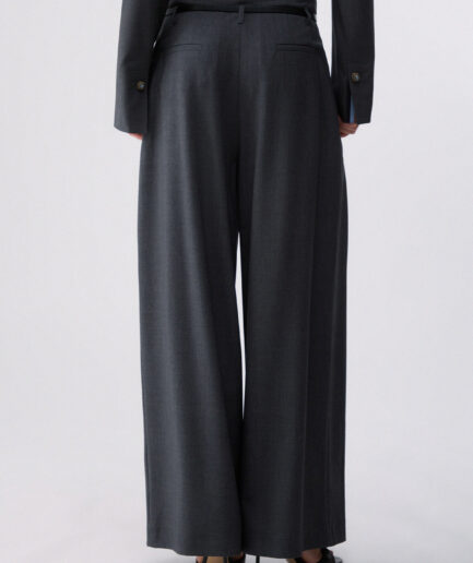 PANTALONI FLARE IN FLANELLA