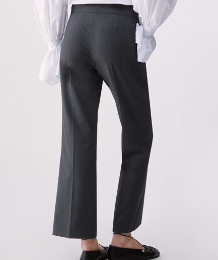 PANTALONI FLARE IN FLANELLA