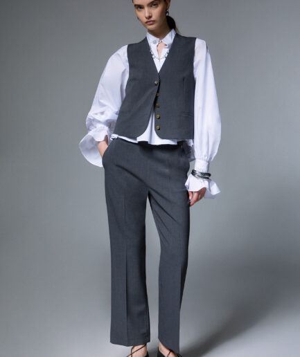 PANTALONI FLARE IN FLANELLA