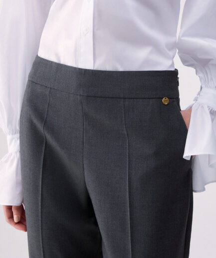 PANTALONI FLARE IN FLANELLA