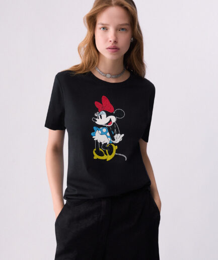 T-SHIRT CON STAMPA MINNIE E TOPOLINO
