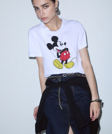 T-SHIRT CON STAMPA MINNIE E TOPOLINO